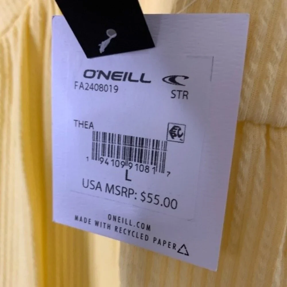 NWT ONEILL THEA KNIT ROMPER IN YELLOW . SIZE LARGE